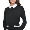 image:imageKarl Lagerfeld Womens Sweater with Builtin Shirt DetailsBlack