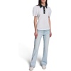 image:imageKarl Lagerfeld Womens Threaded Lace Rosette Buttons BlouseSoft White