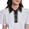 image:imageKarl Lagerfeld Womens Threaded Lace Rosette Buttons BlouseSoft White