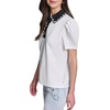 image:imageKarl Lagerfeld Womens Threaded Lace Rosette Buttons BlouseSoft White