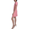 image:imageKarl Lagerfeld Womens Tweed Short Sleeve Round Neck Shift Mini DressHot PinkSoft White