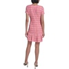 image:imageKarl Lagerfeld Womens Tweed Short Sleeve Round Neck Shift Mini DressHot PinkSoft White