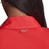 image:imageKarl Lagerfeld Womens VNeck Polo Dress Mixed Media Collared Neck Rosette Buttons DressApple Red