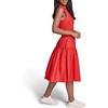 image:imageKarl Lagerfeld Womens VNeck Polo Dress Mixed Media Collared Neck Rosette Buttons DressApple Red