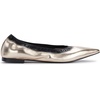 image:imageKarl Lagerfeld Womens Vinette Pointed Toe Ballet Flat with LogoWhite Gold