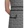 image:imageKarl Lagerfeld Womens Waist Piping Crew Neck Textured Jacquard DressBlack Soft White