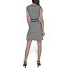 image:imageKarl Lagerfeld Womens Waist Piping Crew Neck Textured Jacquard DressBlack Soft White