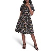 image:imageKarl Lagerfeld Womens Whimsical Short Sleeve Midi Dress with Front TieBlack Multi