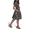 image:imageKarl Lagerfeld Womens Whimsical Short Sleeve Midi Dress with Front TieBlack Multi