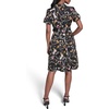 image:imageKarl Lagerfeld Womens Whimsical Short Sleeve Midi Dress with Front TieBlack Multi