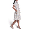 image:imageKarl Lagerfeld Womens Whimsical Short Sleeve Midi Dress with Front TieSoft White Multi