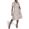 image:imageKarl Lagerfeld Womens Whimsical Short Sleeve Midi Dress with Front TieSoft WhitePink Carnation Multi