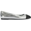 image:imageKarl Lagerfeld Womens Zayne Square Toe Ballet FlatSilverBlack