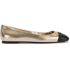 image:imageKarl Lagerfeld Womens Zayne Square Toe Ballet FlatWhite GoldBlack