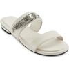 image:imageKARL LAGERFELD Womens Canne Double Band Flat Sandal With Chain Logo DesignSoft White