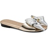 image:imageKARL LAGERFELD Womens Ciaran Flat Sandal With Bow DetailWhite GoldSilver