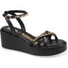 image:imageKARL LAGERFELD Womens Clemons Ankle Strap Wedge SandalBlack