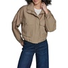 image:imageKARL LAGERFELD Womens Cropped Drop Sleeve Bomber JacketKhaki
