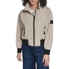 image:imageKARL LAGERFELD Womens Drop Shoulder Bomber Jacket With Logo CollarSand