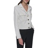 image:imageKARL LAGERFELD Womens Everyday Collared Essential Cropped Tweed JacketSoft White