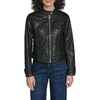 image:imageKARL LAGERFELD Womens Eyelet Faux Leather Moto JacketBlack