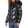 image:imageKARL LAGERFELD Womens Faux Fur Trim Hooded Down Short Puffer JacketFaux Fur Trim Black