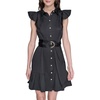 image:imageKARL LAGERFELD Womens Flutter Sleeve Collared ShirtdressBlack