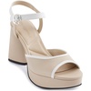image:imageKARL LAGERFELD Womens Hallet Platform Block Heel With Ankle StrapNudeWhite