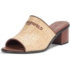 image:imageKARL LAGERFELD Womens Harford Heeled Sandal Mule With Embroidered LogoNatural