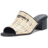 image:imageKARL LAGERFELD Womens Harford Heeled Sandal Mule With Embroidered LogoNaturalBlack