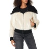 image:imageKARL LAGERFELD Womens Karl Lagerfeld Paris Womens Faux Fur JacketKnit Collared BlackWhite