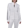 image:imageKARL LAGERFELD Womens Long Sleeve Athleisure Logo Tape Scuba JacketSoft White