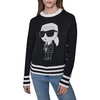 image:imageKARL LAGERFELD Womens Long Sleeve Crew Neck Mini Karl SweaterBlack