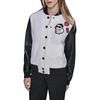 image:imageKARL LAGERFELD Womens Long Sleeve Varsity Logo Patches JacketSoft WhiteBlack