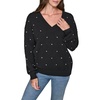 image:imageKARL LAGERFELD Womens Long Sleeve Vneck Crystal Detail SweaterBlack