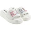 image:imageKARL LAGERFELD Womens Opal Embellished Platform SandalWhite Gold