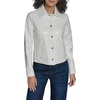 image:imageKARL LAGERFELD Womens Patent Faux Leather Snap Front JacketWhite