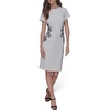 image:imageKARL LAGERFELD Womens Short Sleeve Crew Neck Scuba Crepe Midi DressSoft White Black