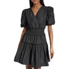 image:imageKARL LAGERFELD Womens Short Sleeve VNeck Taffeta DressBlack