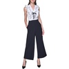 image:imageKARL LAGERFELD Womens Sleeveless Ruffle Collar Vneck Silky Scuba Crepe JumpsuitBlack Soft White