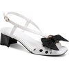 image:imageKARL LAGERFELD Womens Suttyn Heeled Sandal With BowBright WhiteBlack