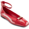 image:imageKARL LAGERFELD Womens Zyvia Ankle Strap Ballet FlatsClassic Red