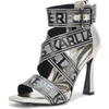image:imageKARL LAGERFELD womens Careliz Evening Strappy Dress Heel With Belt DetailPewter