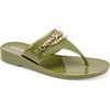 image:imageKARL LAGERFELD womens Vesperina Flip Flop Sandal With Chain EmbellishmentLight Olive