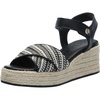 image:imageKarl Lagerfeld Paris Womens Celest Ankle Strap Wedge Espadrille SandalBlackCream