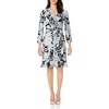 image:imageKarl Lagerfeld Paris Womens VNeck Ruffle DressHeritage Blue Multi