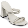 image:imageKarl Lagerfeld Paris womens Rayan Embellished Block Heel SandalSoft White