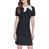 image:imageKarl Lagerfeld Womens Aline Crew Neck Scuba Crepe DressBlack  Soft White