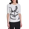 image:imageKarl Lagerfeld Womens Bow Details Short Sleeve Black and White SweaterSoft White