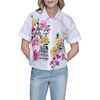 image:imageKarl Lagerfeld Womens Bright Florals Bold Graphic Color Pop BlouseWhite
